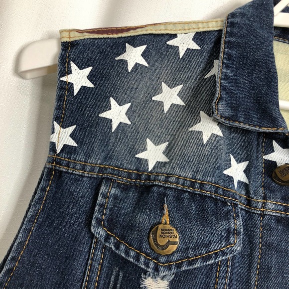 WantDo XL* American Flag Stars/Stripes Jean Vest - Picture 9 of 10